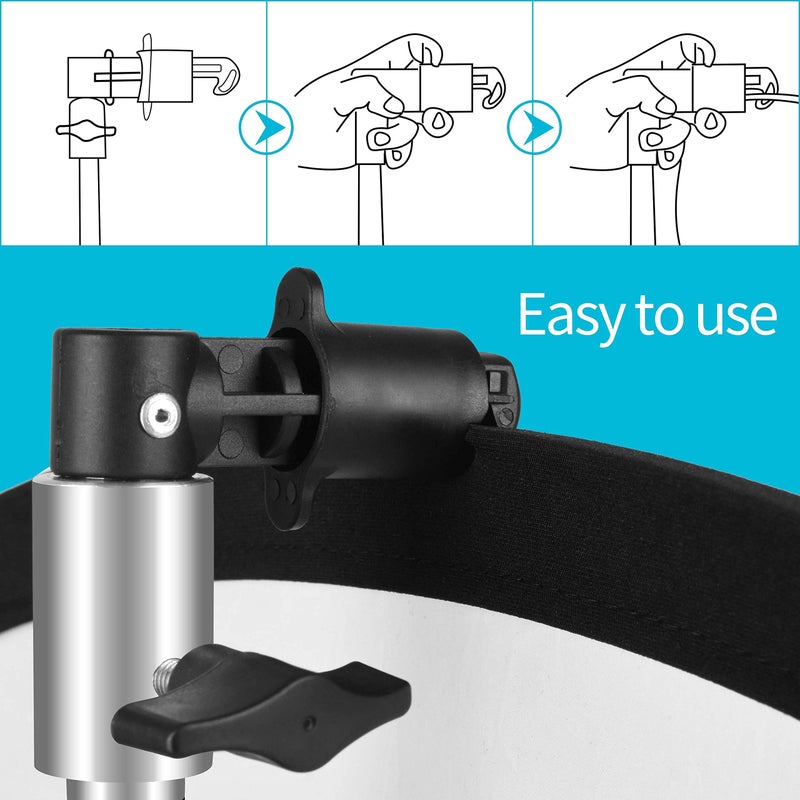 EMART 8.5FT Photography Green Screen Background Reflector Disc Holder Clip with Light Stand for Diffuser, Pop Up Backdrop, Photo, Video Studio, Meeting,Live Streaming, Youtuber - Image 5
